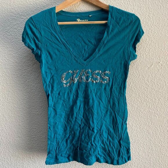 Lot Guess Jeans Bling Stones T-Shirt Lot Of Two Items 2 Medium - Picture 2 of 7